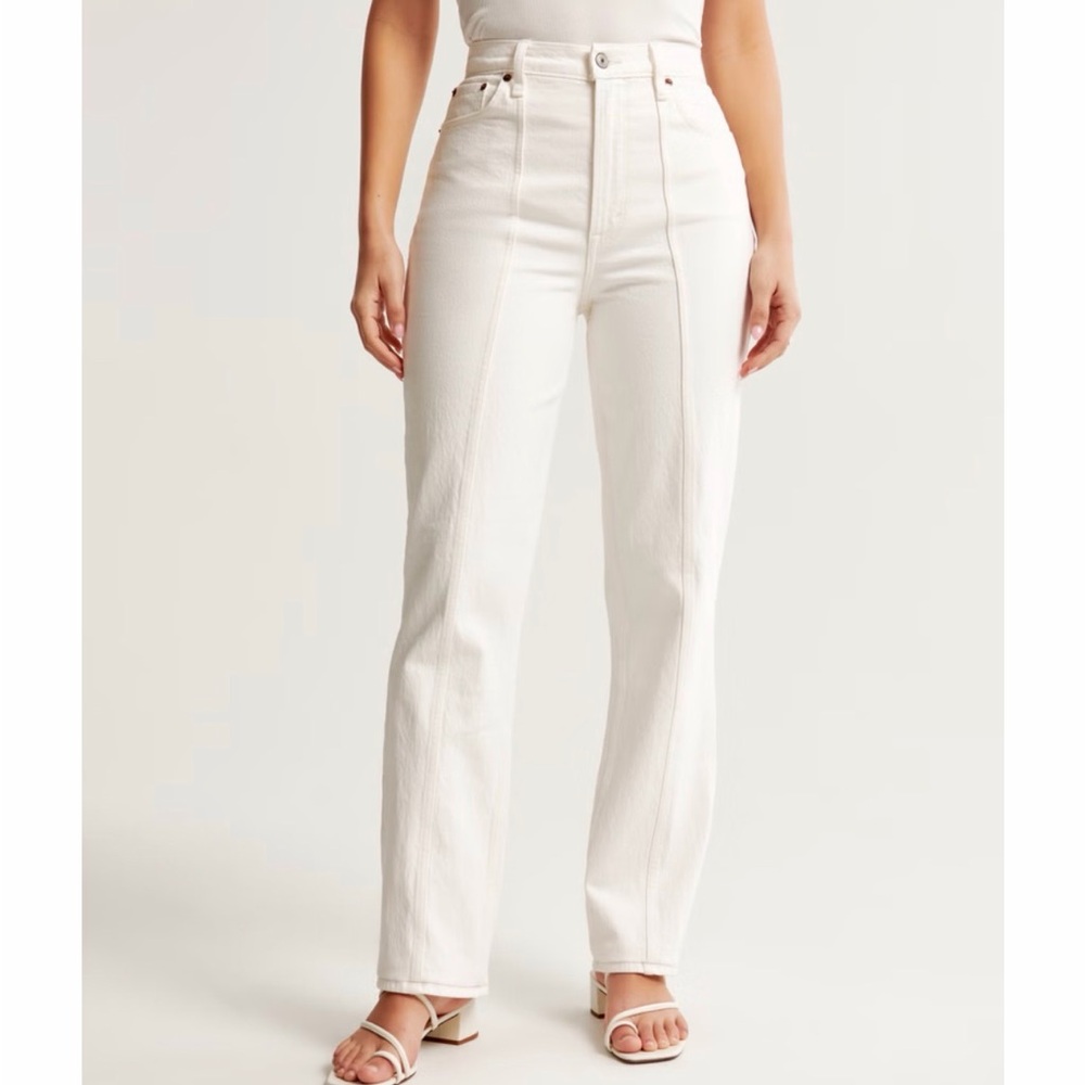 Abercrombie & Fitch Women's Cream High Rise Jeans size 12